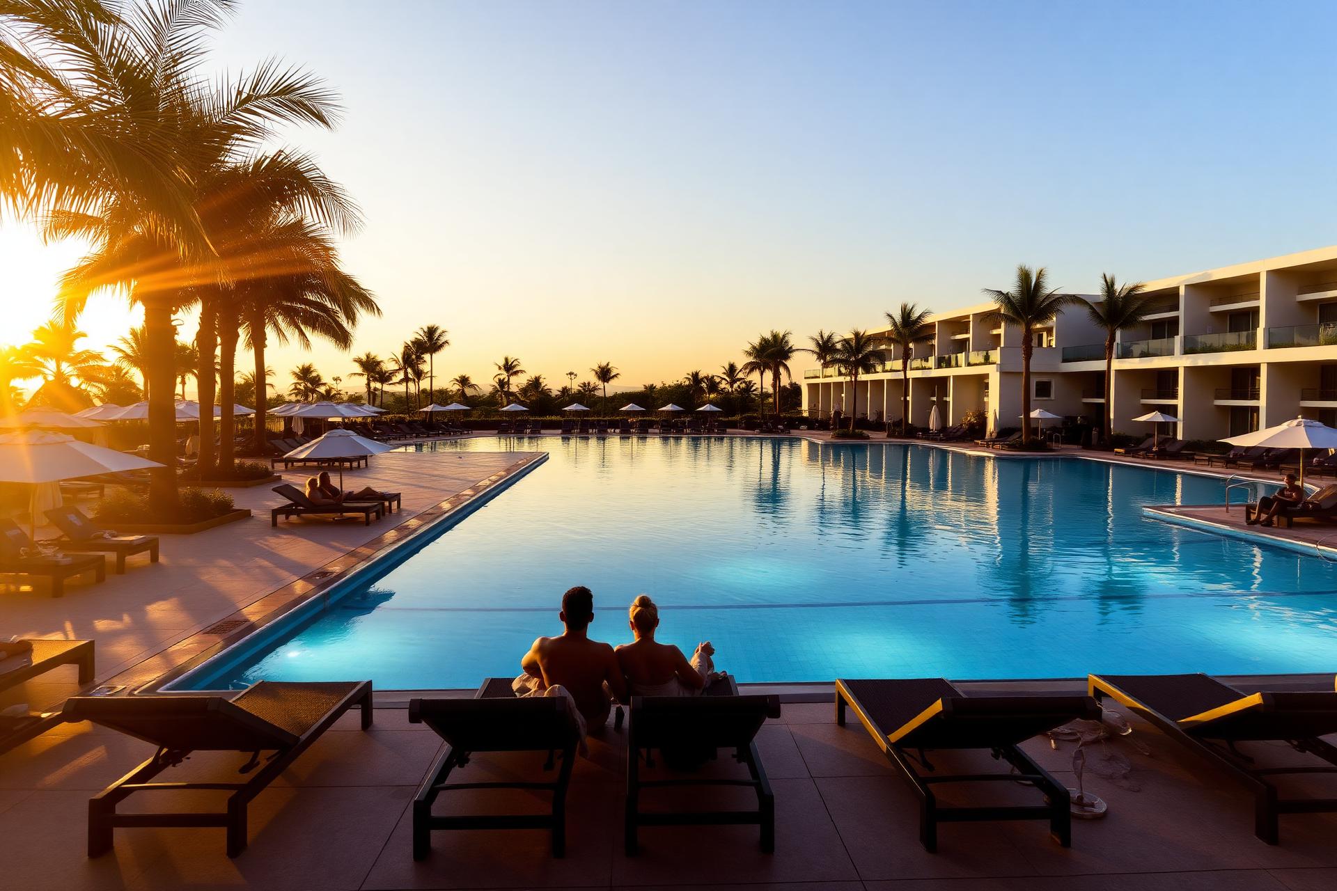 Piscine, transats, spa